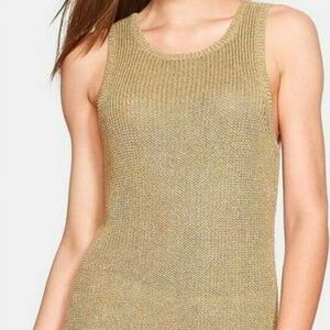 Lauren Ralph Lauren Gold Metallic Knit Sweater